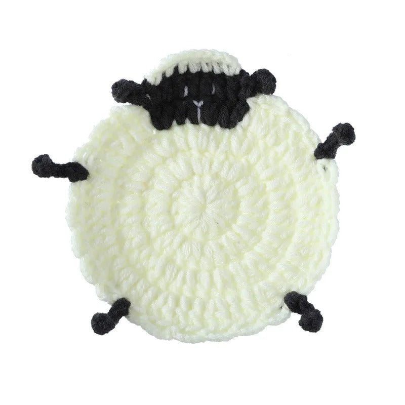 2 Matching Animal Crochet Cup Coasters