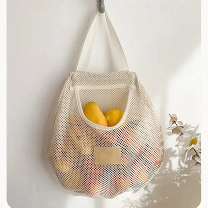 Reusable Hanging Mesh Produce Storage Bags – Set of 4