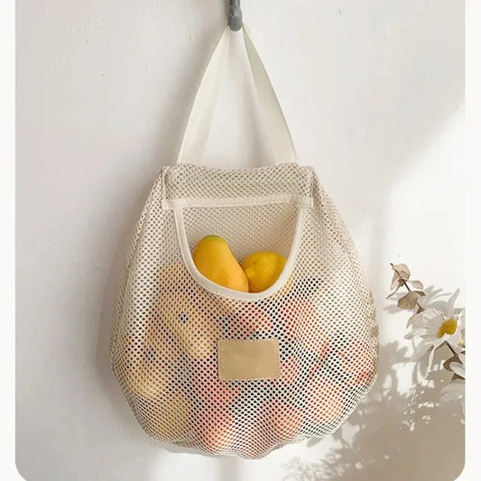 Reusable Hanging Mesh Produce Storage Bags – Set of 4
