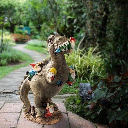 Dino's Gnome Snack – Funny Garden Resin Statue