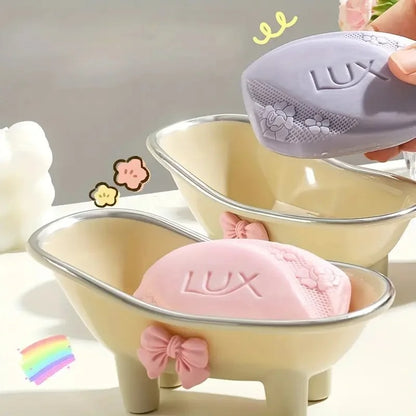 2Pcs Bathtub Style Soap Holder Tray