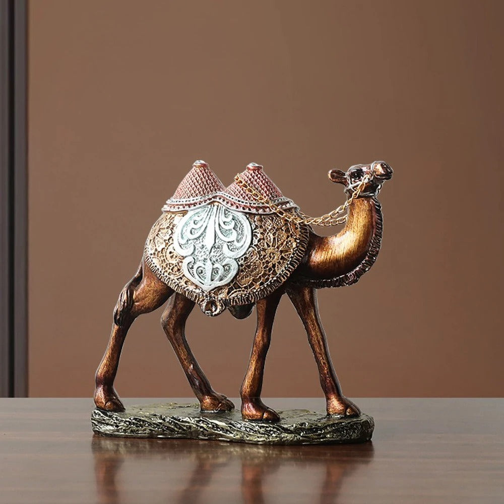 Ornate Camel Duo Figurines (Set of 2)