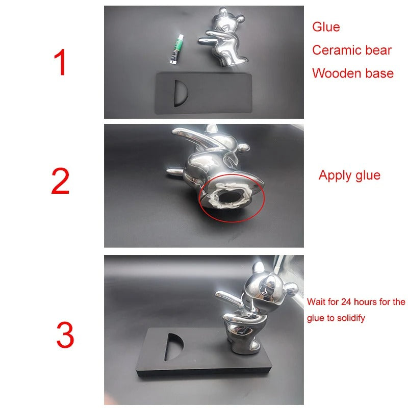 Luxury Ceramic Teddy Bear Wine Rack