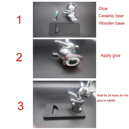 Luxury Ceramic Teddy Bear Wine Rack