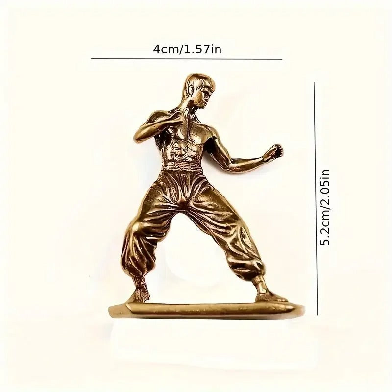 Brass Martial Arts Fighter Sculpture