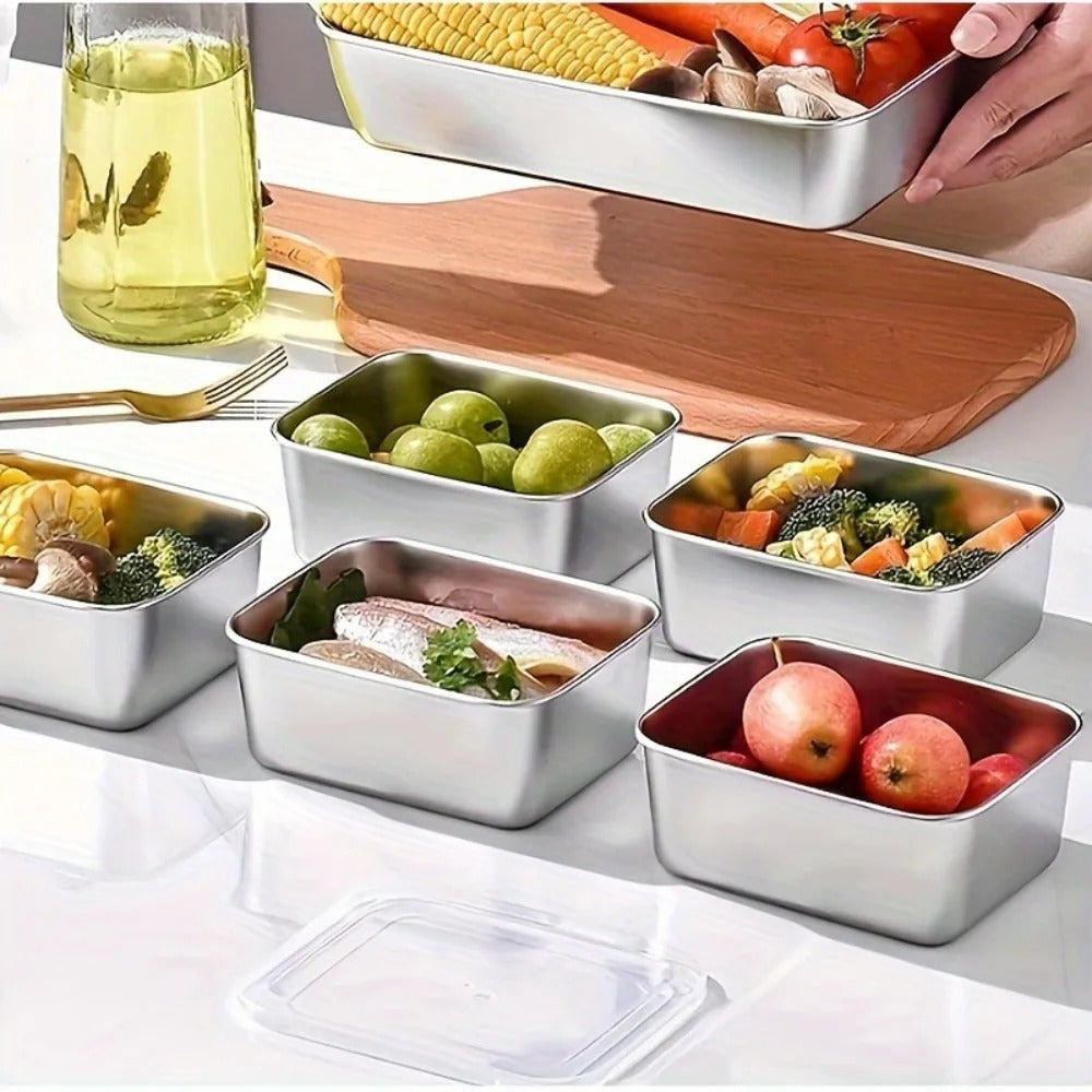 5-Piece Stainless Steel Food Storage Containers Set