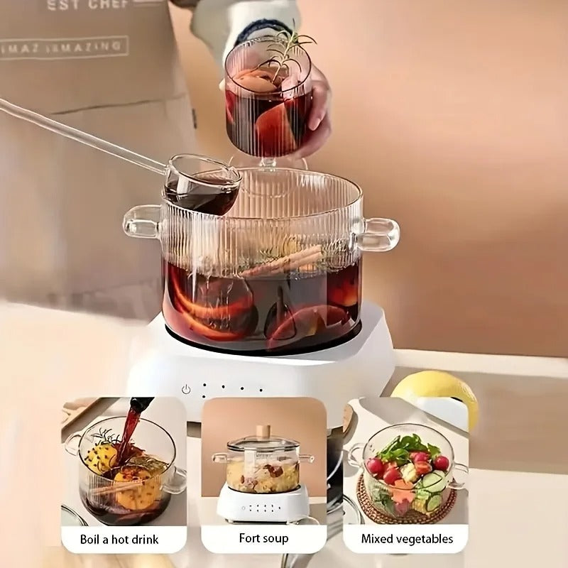 Glass Cooking Pot with Lid