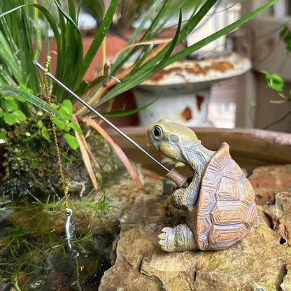 Creative Turtle Fishing Statue