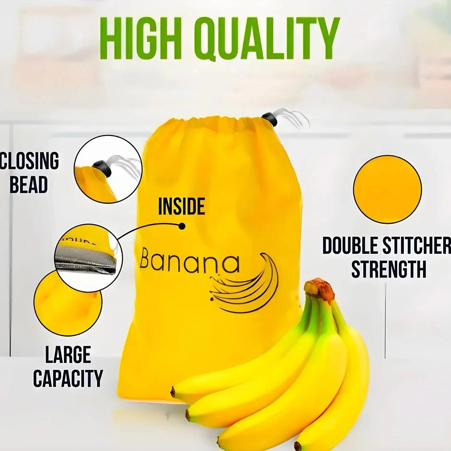 Banana Storage Bags – Insulated Fresh-Keep Pouch with Drawstring