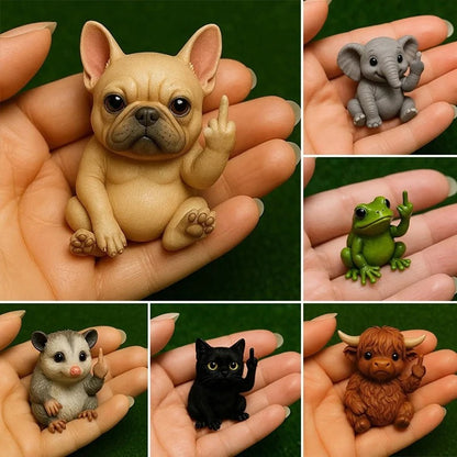 Funny Middle Finger Animal Statue Set