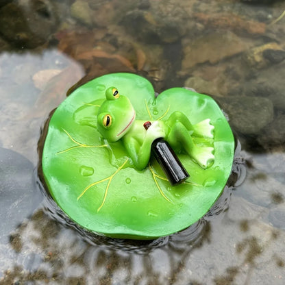 Floating Frog Lily Pad Pond Ornament