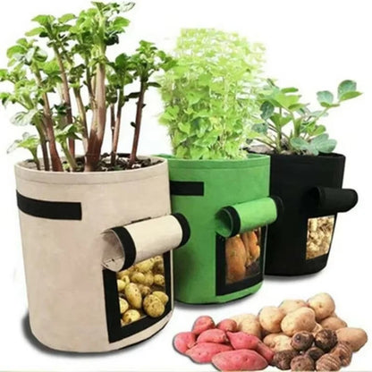 Large Reusable Felt Planting Bag with Handles