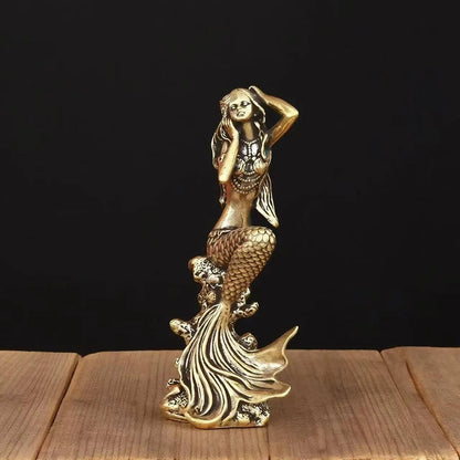 Golden Mermaid Sculpture