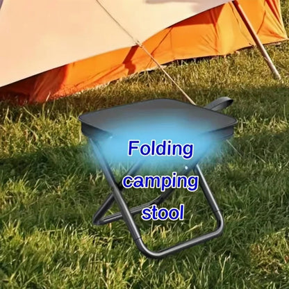 Foldable Camping Stool with Zipper Storage - 2pcs