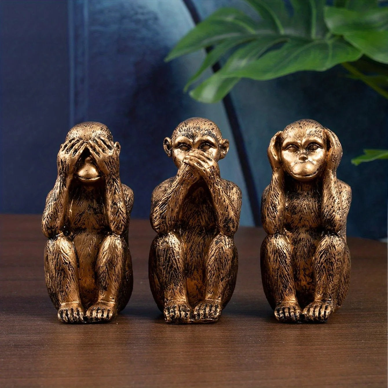 See, Hear, Speak, No Evil Monkey Sculpture Set - 3Pcs