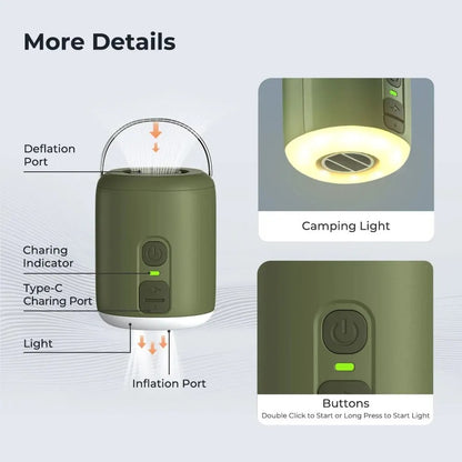 Portable Electric Air Pump with Camping Light