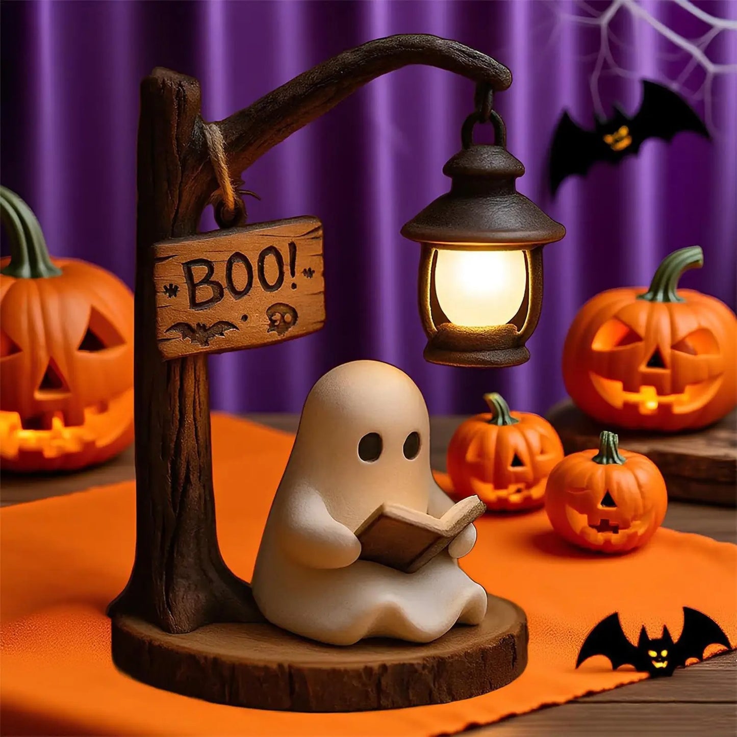 Cute Ghost Reading Night Light