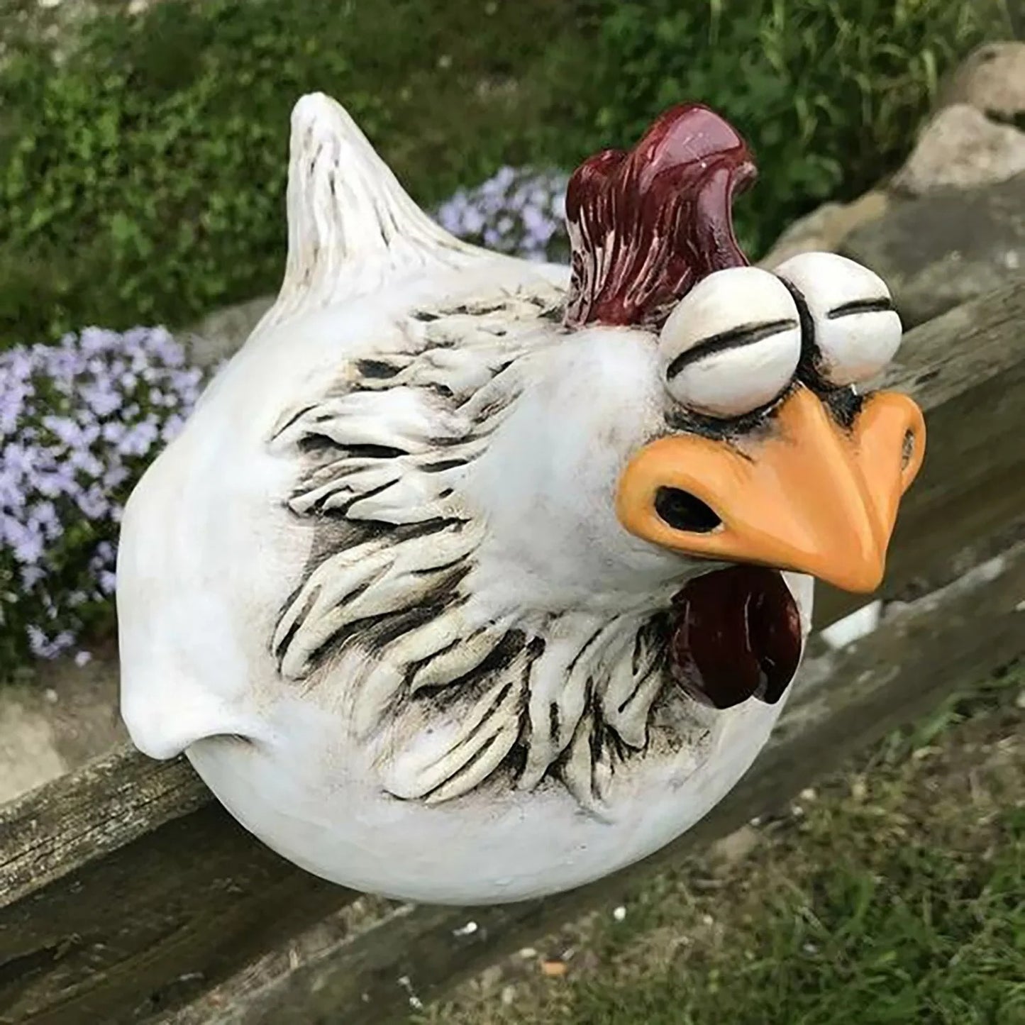 Funny Chicken Fence Decor