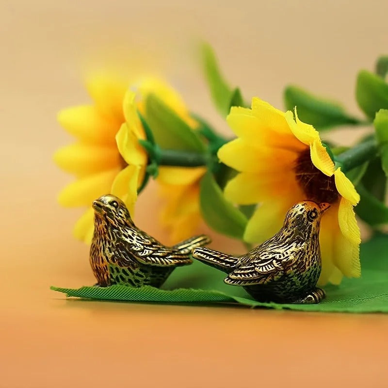 Mini Brass Sparrow Figurines - 2 (PCS)