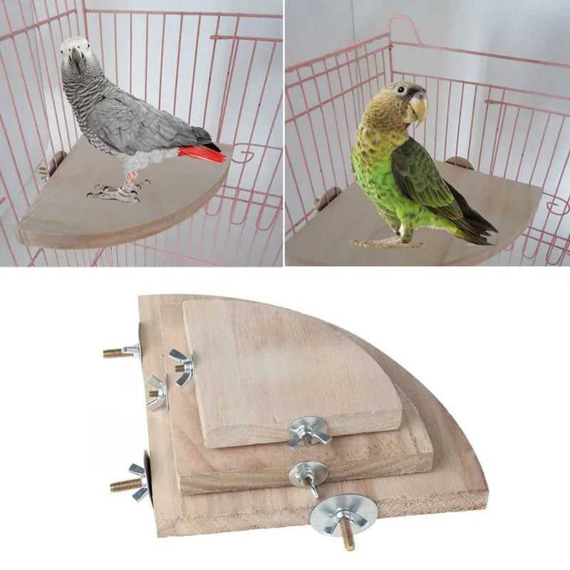 Wooden Bird Cage Perch Platform