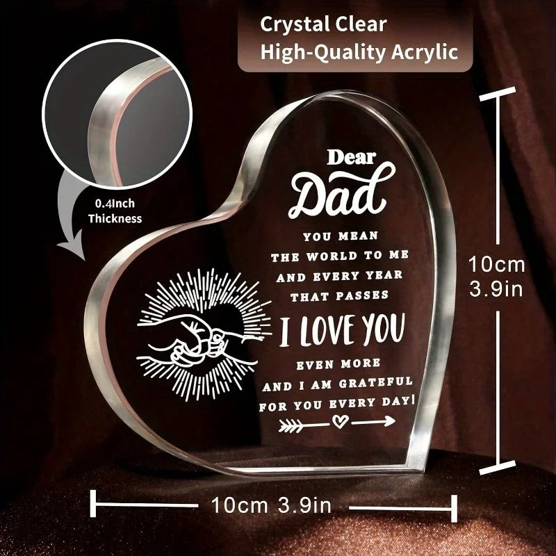 Engraved Dad Heart Paperweight