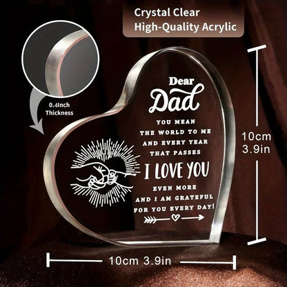 Engraved Dad Heart Paperweight