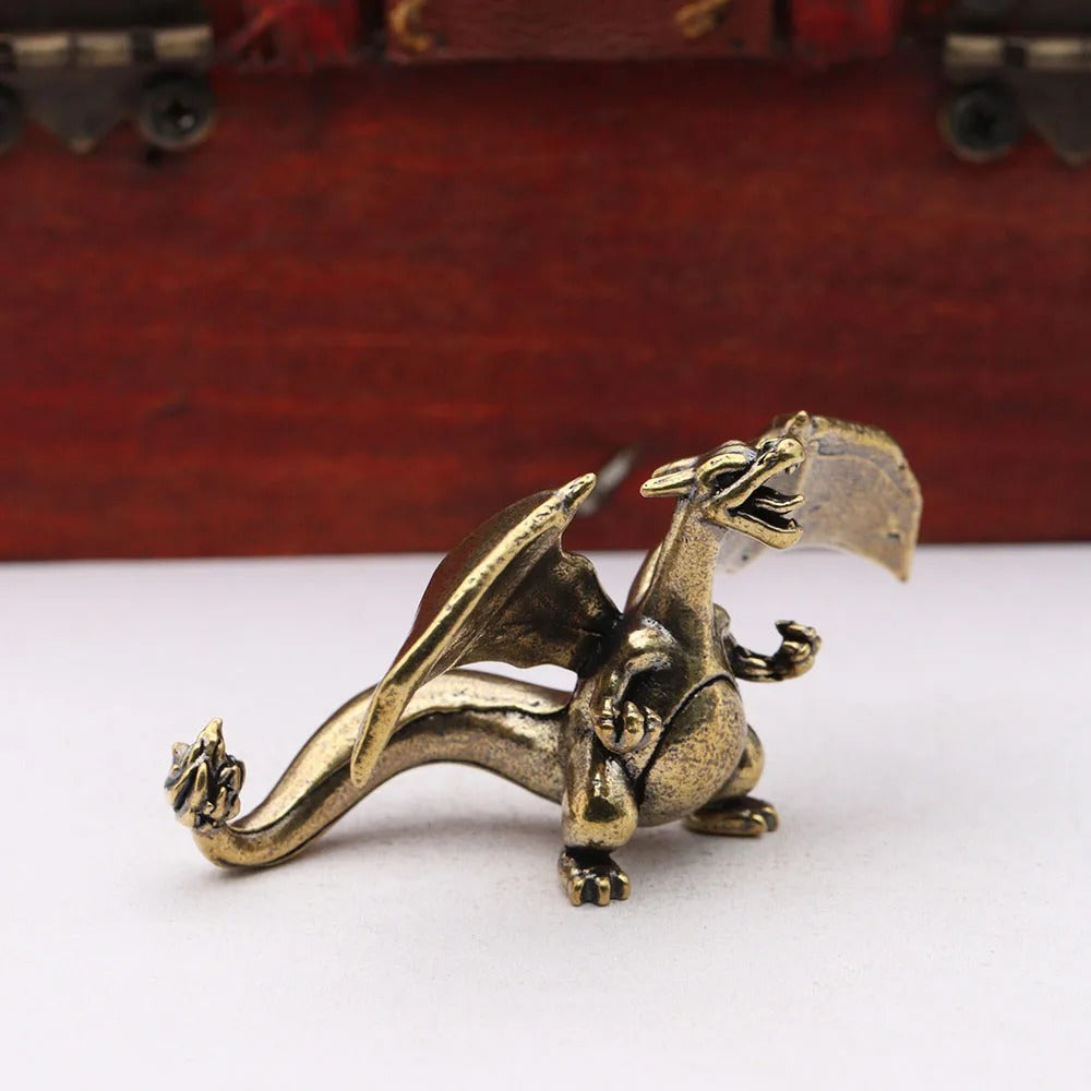 Roaring Bronze Dragon Figurine