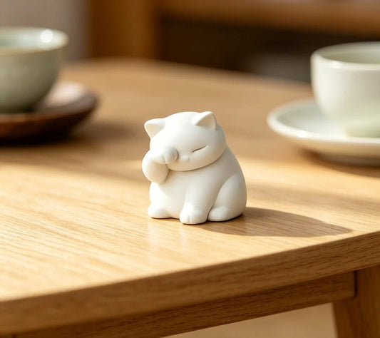 Sleepy Cat Figurine
