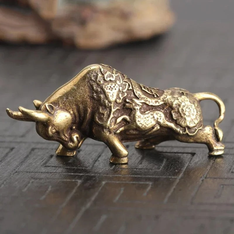 Mini Brass Fighting Bull