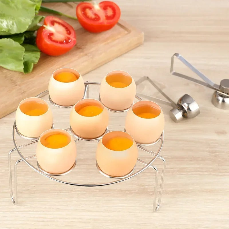 Stainless Steel Egg Topper Cutter – Precise Shell Remover for Boiled & Raw Eggs