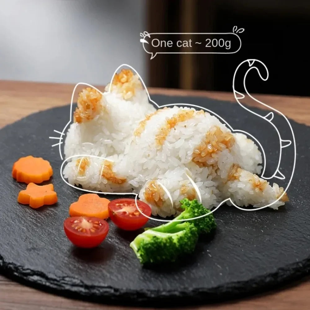 Cute Cat-Shaped Onigiri Rice Mold