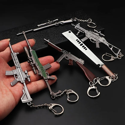 Rifle Keychain – Detailed Metal Gun Model Key Ring for Keys