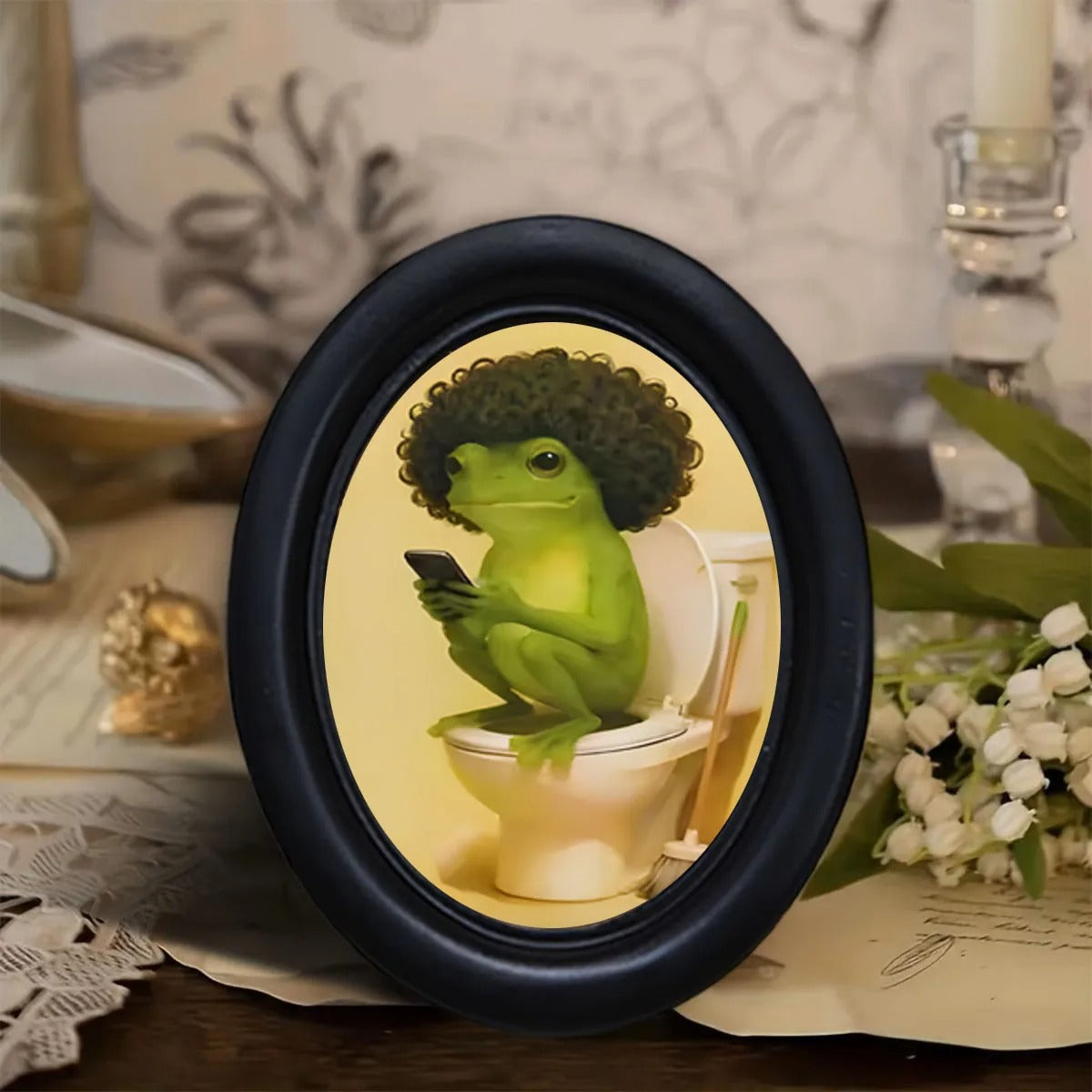 Funny Frog Bathroom Wall Decor