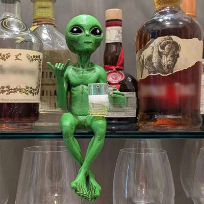 Funny Alien Statue with Beer Mug