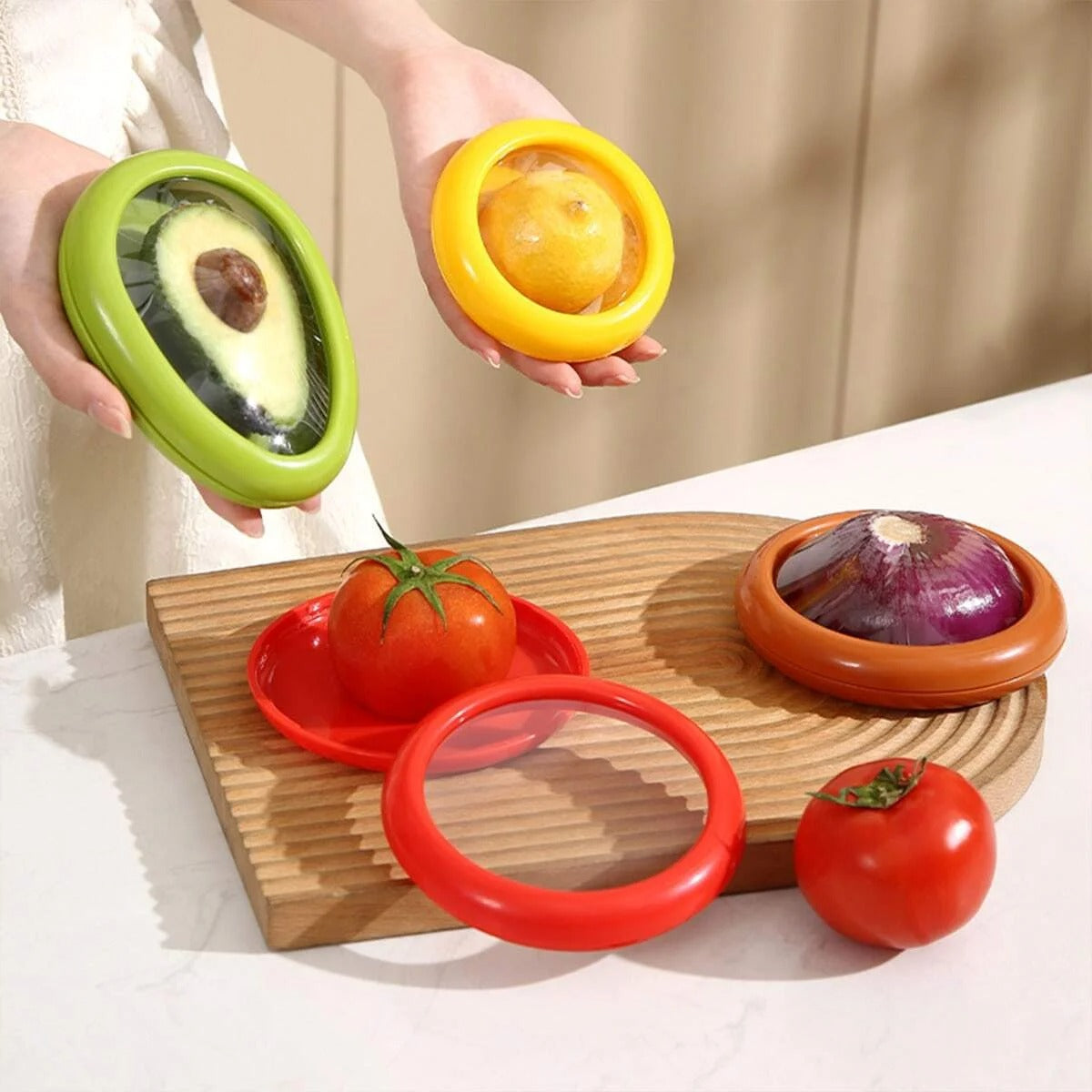 Reusable Silicone Food Savers - 4Pcs
