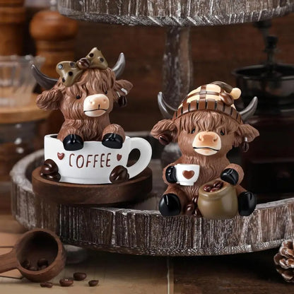 Cute Highland Cow Coffee Figurine (2 Styles)