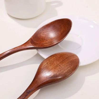 Long Wooden Spoons – 10pcs Set for Soup & Stirring