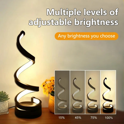 Spiral LED Bedside Table Lamp