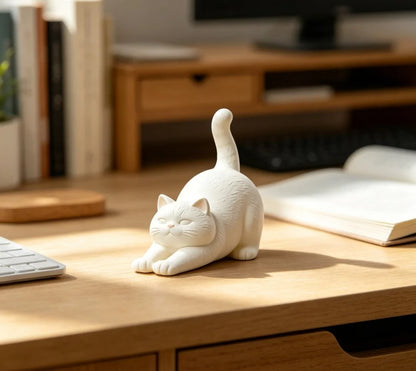 Adorable White Cat Figurine for Home