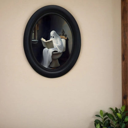Ghost Reading on Toilet Wall Decor