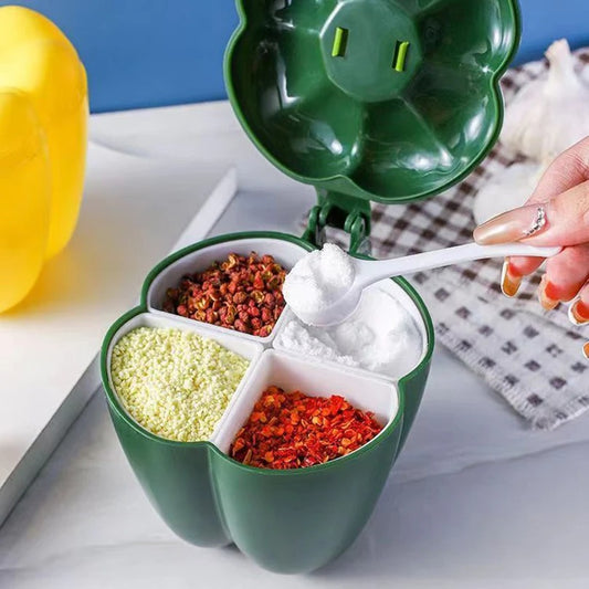 4-in-1 Bell Pepper Spice Jar Set with Spoons