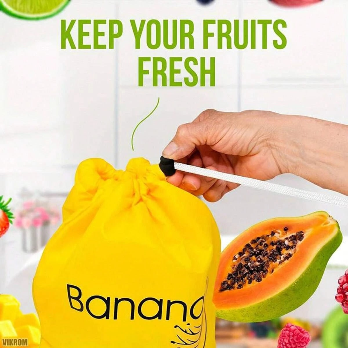 Banana Storage Bags – Insulated Fresh-Keep Pouch with Drawstring