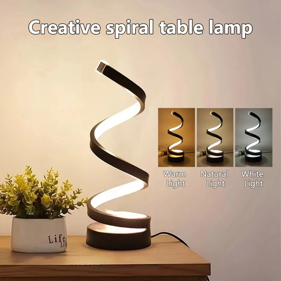 Spiral LED Bedside Table Lamp