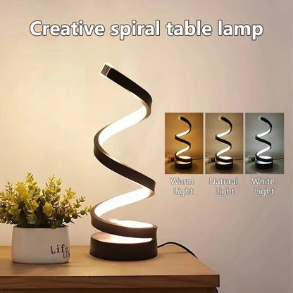 Spiral LED Bedside Table Lamp