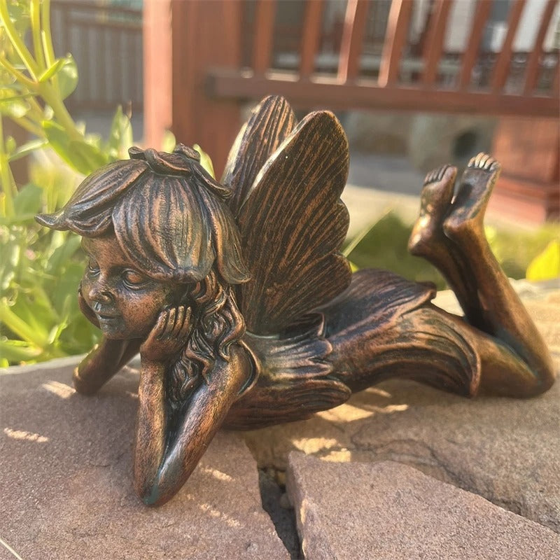 Lying Garden Fairy Figurine