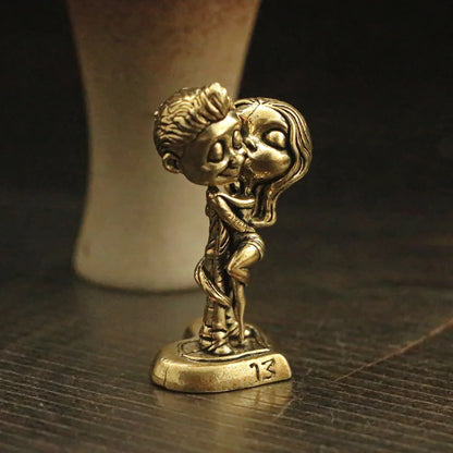 Vintage Brass Couple Figurine
