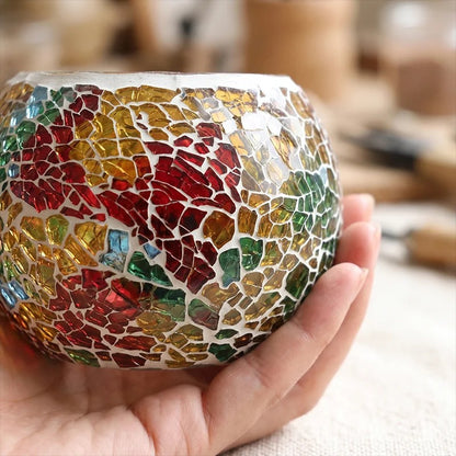 Rainbow Glass Candle Holder