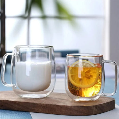 Double Wall Glass Coffee Mug – Heat Resistant