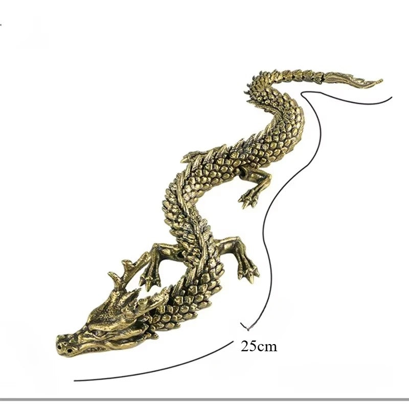 3D Copper Finish Movable Dragon Ornament