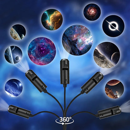 LED Galaxy Projector Night Light with 10 Interchangeable Space Films
